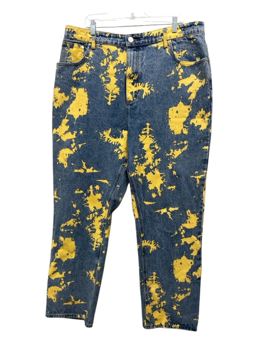 Homme + Femme Size 42 med light wash Cotton Blend Paint Splatter Jean Pants med light wash / 42