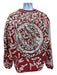 Very Rare Size Est XL Red & White Cotton Blend Abstract Crew Men's Sweater Red & White / Est XL