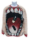 Very Rare Size Est XL Red & White Cotton Blend Abstract Crew Men's Sweater Red & White / Est XL