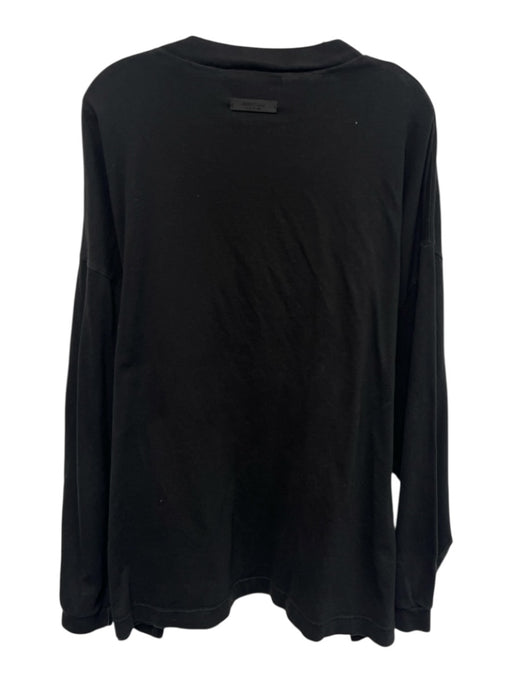 Essentials Size L Black Cotton Blend logo T shirt Crew Men's Long Sleeve Shirt Black / L