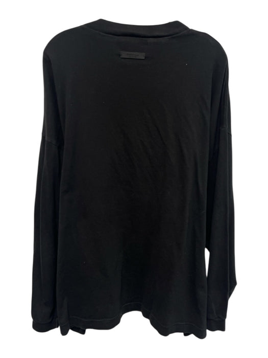 Essentials Size L Black Cotton Blend logo T shirt Crew Men's Long Sleeve Shirt Black / L
