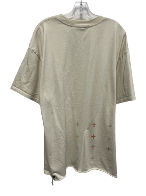 Ksubi Size XXL Off White Cotton logo T shirt Boxy Men's Short Sleeve Off White / XXL