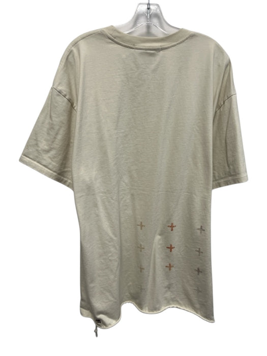 Ksubi Size XXL Off White Cotton logo T shirt Boxy Men's Short Sleeve Off White / XXL