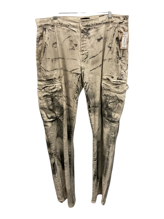 R+A Size 36 White & Gray Cotton All Over Print Cargo Pocket Men's Pants White & Gray / 36
