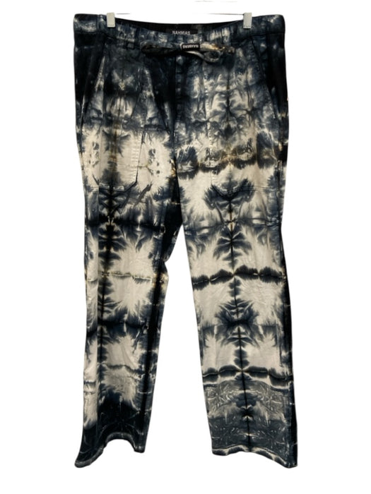 Nahmias Size 36 Blue & White Cotton All Over Print Men's Pants Blue & White / 36