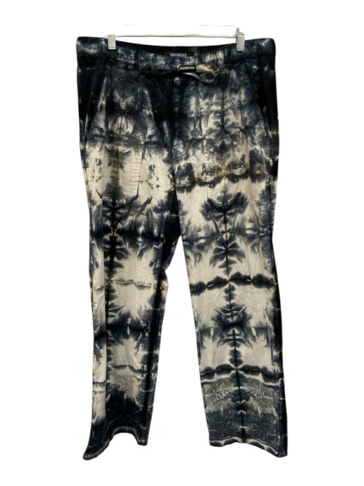 Nahmias Size 36 Blue & White Cotton All Over Print Men's Pants Blue & White / 36