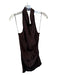 Amanda Uprichard Size M Brown Silk High Neck Open Back Mini Dress Brown / M