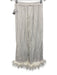 Sleeper Size S White Viscose Feather Trim Button Down Long Sleeve Pant Set White / S