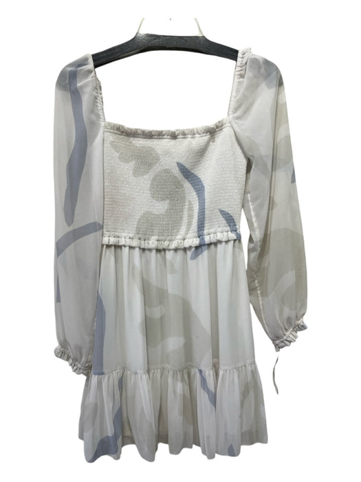 Wilfred Size S White & Multi Polyester Smocked Sheer Detail Square Neck Dress White & Multi / S