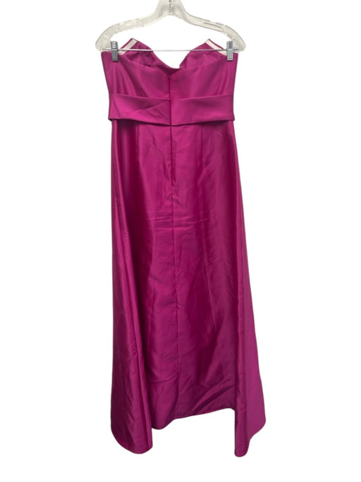 Alfred Sung Size 10 Fuchsia Pink Polyester Satin Strapless Bow A line Gown Fuchsia Pink / 10