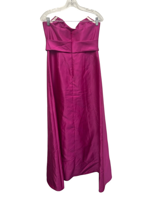 Alfred Sung Size 10 Fuchsia Pink Polyester Satin Strapless Bow A line Gown Fuchsia Pink / 10