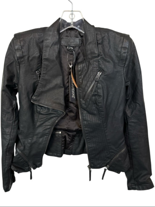 BlankNYC Size XS Black Vegan Leather Full Zip Moto Jacket Black / XS
