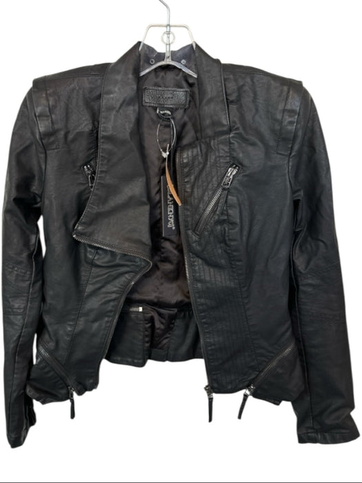 BlankNYC Size XS Black Vegan Leather Full Zip Moto Jacket Black / XS