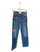 Mother Superior Size 23 Blue & Orange Cotton Blend High Waist Straight Leg Jeans Blue & Orange / 23