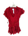 Misa Size XS Red Cotton Flutter Sleeves Lace Trim Elastic Waist Dress Red / XS