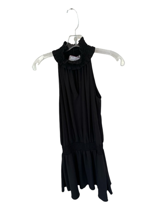 Amanda Uprichard Size P Black Polyester Sleeveless Mock Neck Elastic Waist Dress Black / P