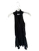 Amanda Uprichard Size P Black Polyester Sleeveless Mock Neck Elastic Waist Dress Black / P