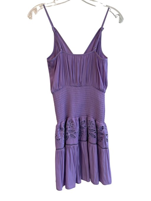 Ramy Brook Size XXS Purple Polyester Satin Floral Cutout Spaghetti Strap Dress Purple / XXS