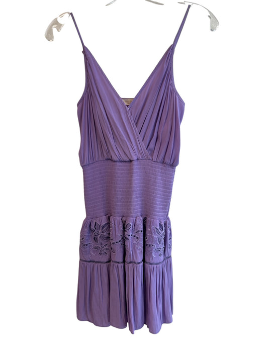 Ramy Brook Size XXS Purple Polyester Satin Floral Cutout Spaghetti Strap Dress Purple / XXS