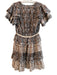 Ulla Johnson Size 2 Brown Cotton & Viscose Poplin Floral Layered Sleeve Dress Brown / 2