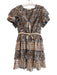 Ulla Johnson Size 2 Brown Cotton & Viscose Poplin Floral Layered Sleeve Dress Brown / 2