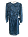 Shoshanna Size 4 Blue Viscose burnout Floral Long Sleeve Mini Dress Blue / 4