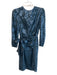 Shoshanna Size 4 Blue Viscose burnout Floral Long Sleeve Mini Dress Blue / 4