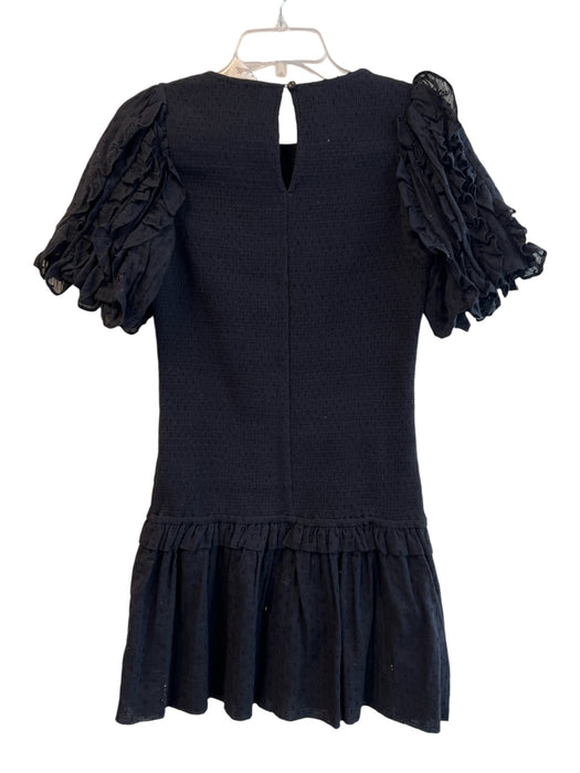 Cleobella Size S Black 100% Organic Cotton Dobby Smocked Bodice Mini Dress Black / S