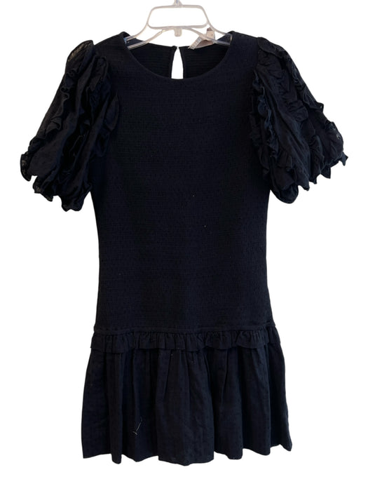 Cleobella Size S Black 100% Organic Cotton Dobby Smocked Bodice Mini Dress