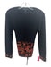 Escada Size 36 Black Red Yellow Wool Blend Long Sleeve Beaded Design Knit Top Black Red Yellow / 36