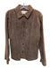 Margaret Godfrey Size M Brown Leather Collared Button Up Paneled Jacket Brown / M