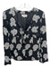 Giorgio Armani Size 6 Black & White Floral Button Front Tie Front Jacket Black & White / 6