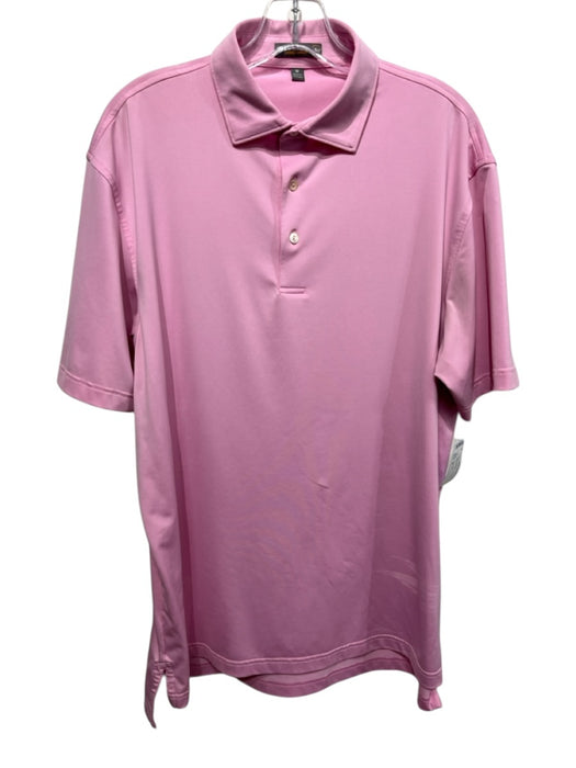 Peter Millar Size M Pink Synthetic Solid Polo Men's Short Sleeve Pink / M