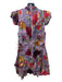 Alice + Olivia Size 2 Purple & Multi Viscose Blend Floral 1/2 Button Dress Purple & Multi / 2