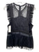 heartloom Size L Black Polyester Lace Sleeveless Round Neck Peplum Top Black / L