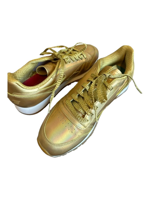 Reebok Shoe Size 8.5 Gold Leather Iridescent Athletic Sneakers Gold / 8.5