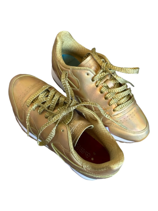 Reebok Shoe Size 8.5 Gold Leather Iridescent Athletic Sneakers Gold / 8.5