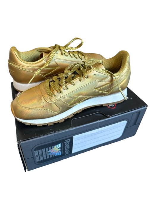 Reebok Shoe Size 8.5 Gold Leather Iridescent Athletic Sneakers Labels Resale Boutique