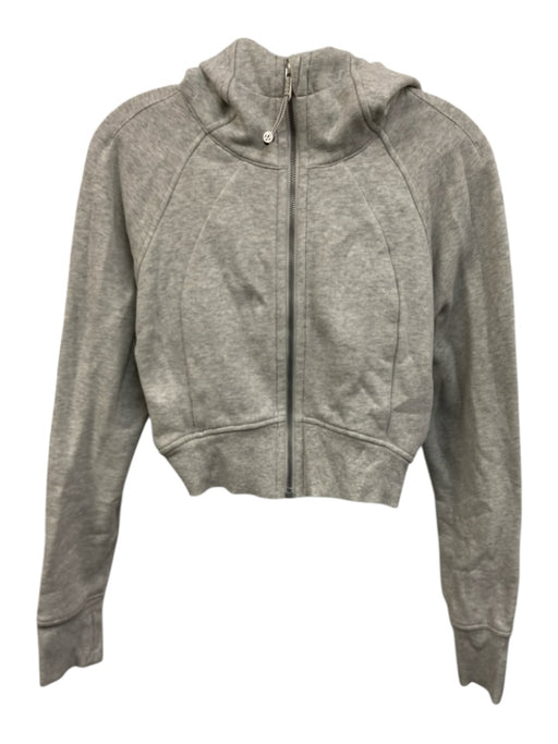 Lululemon Size 6 Gray Cotton & Polyester Zip Up Hood Thumb Holes Jacket Gray / 6