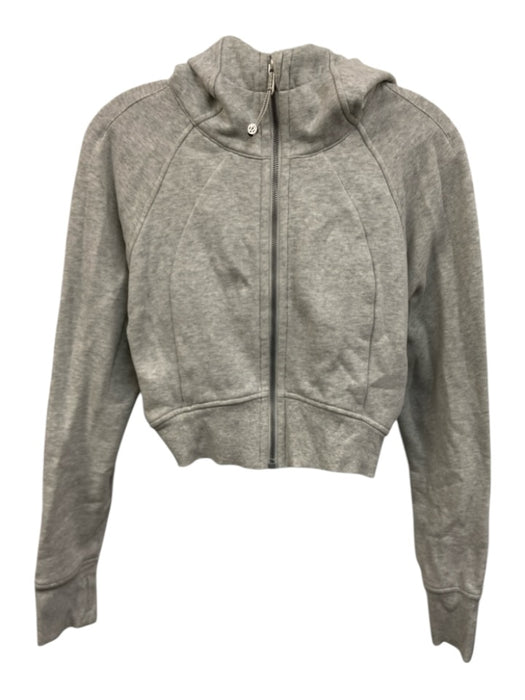 Lululemon Size 6 Gray Cotton & Polyester Zip Up Hood Thumb Holes Jacket Gray / 6