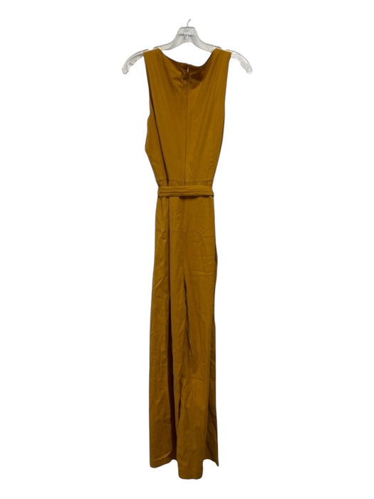 Antonio Melani Size 10 Yellow Cotton Blend Sleeveless V Neck Sash Inc Jumpsuit Yellow / 10