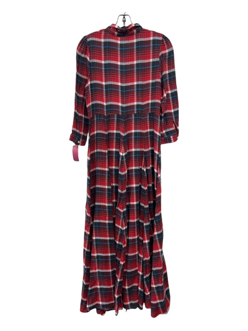 Denim & Supply Ralph Lauren Size M Blue Red & White Cotton Plaid Maxi Dress Blue Red & White / M