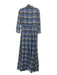 Denim & Supply Ralph Lauren Size M Blue Gray White Cotton Plaid Maxi Dress Blue Gray White / M