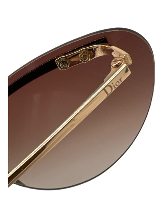 Dior Burgundy & Gold Acetate & Metal Rimless Sunglasses Burgundy & Gold