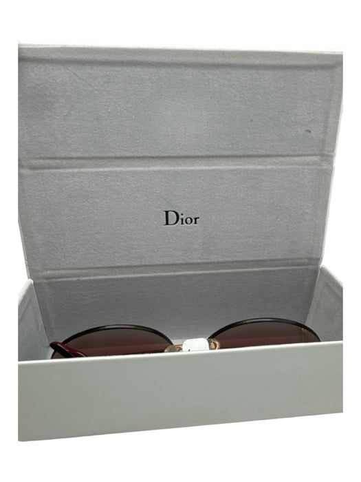 Dior Burgundy & Gold Acetate & Metal Rimless Sunglasses Burgundy & Gold