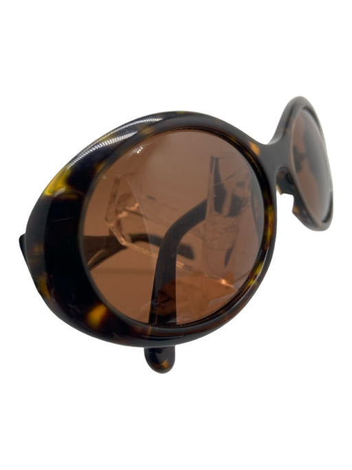 David Yurman Brown Acetate Tortoiseshell Sterling Detail Round Sunglasses Brown