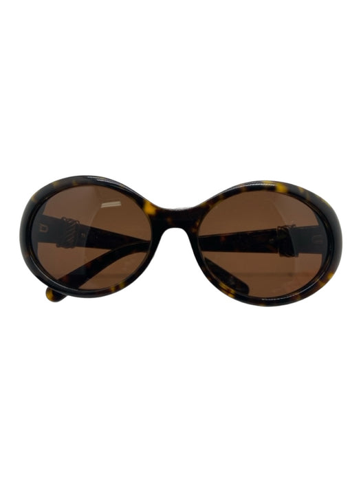 David Yurman Brown Acetate Tortoiseshell Sterling Detail Round Sunglasses Brown