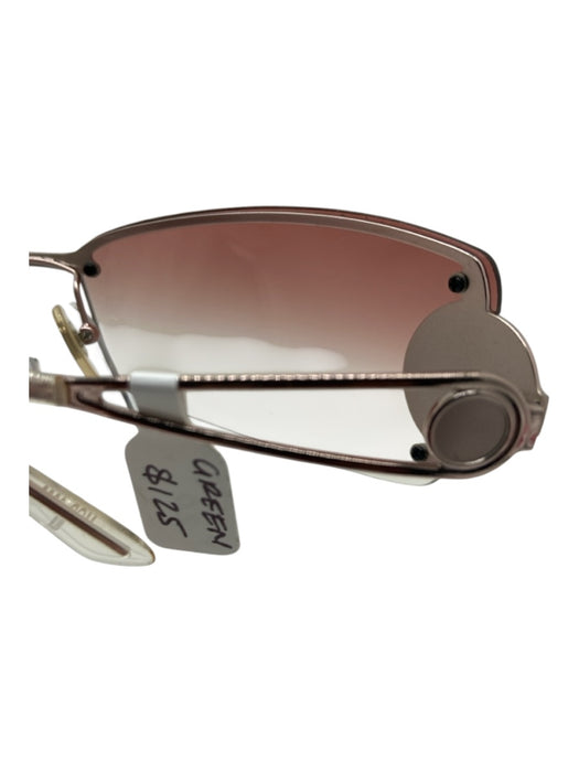 Versace Pink & Silver Metal Square pink lens Rimless Medusa Sunglasses Pink & Silver