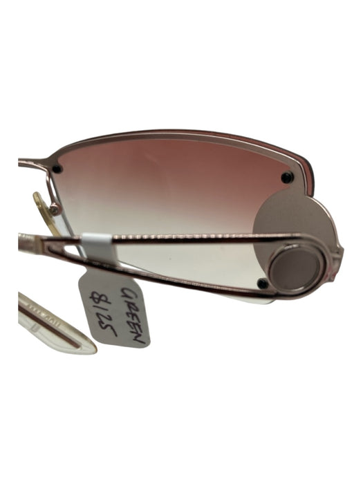 Versace Pink & Silver Metal Square pink lens Rimless Medusa Sunglasses Pink & Silver