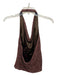 Carmen Marc Valvo Pink & Brown Silk All Over Beading Halter Draped Jacket Set Pink & Brown / 4